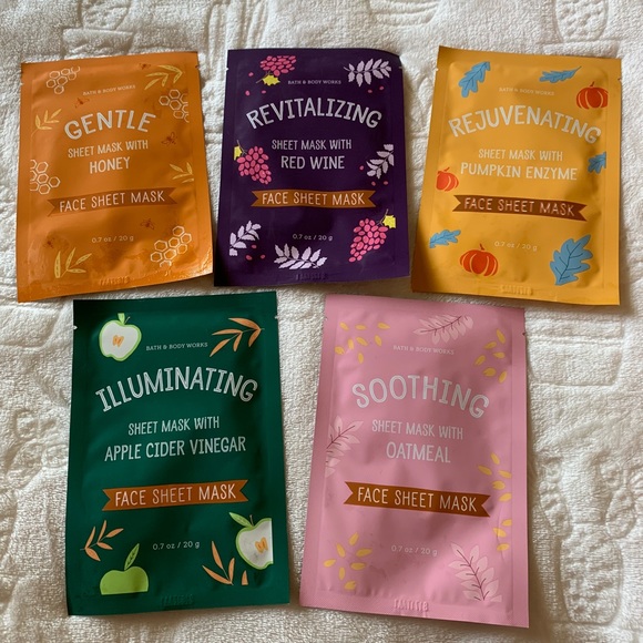 Bath & Body Works Other - 5 Bath & Body Works Face Sheet Masks
